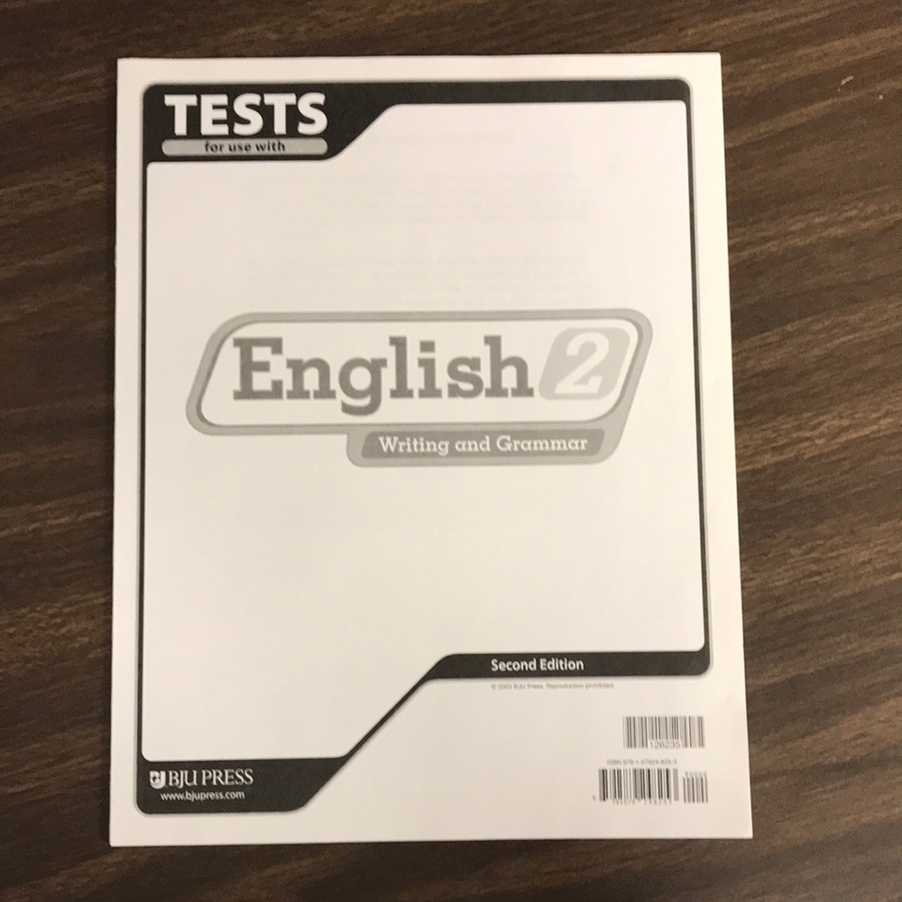 NEW - English 2 Tests - BJU Press